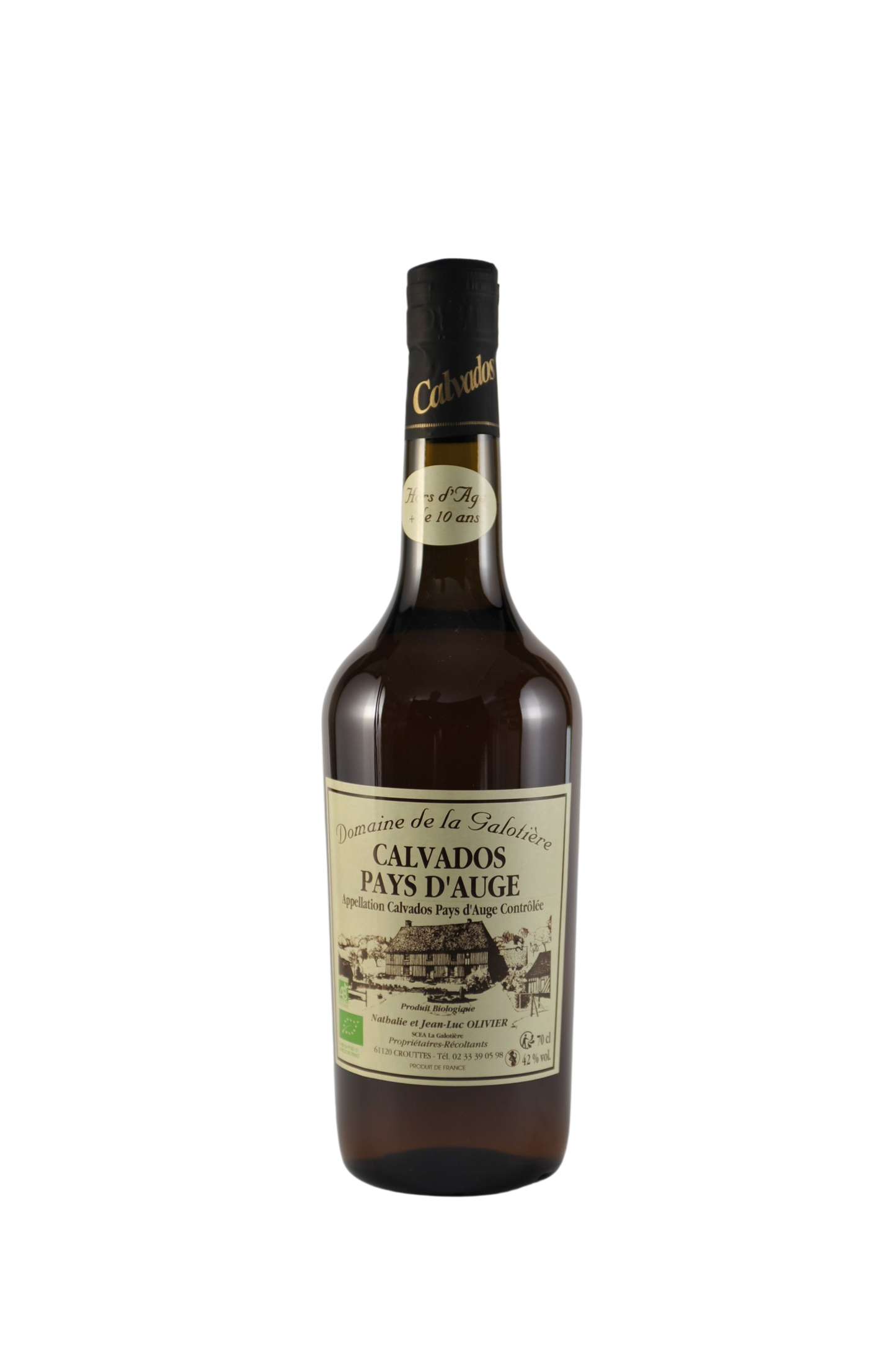 Calvados Pays d'Auge AOC Hors d'age 10 ans La Galotière 42% Domaine la Galotiere