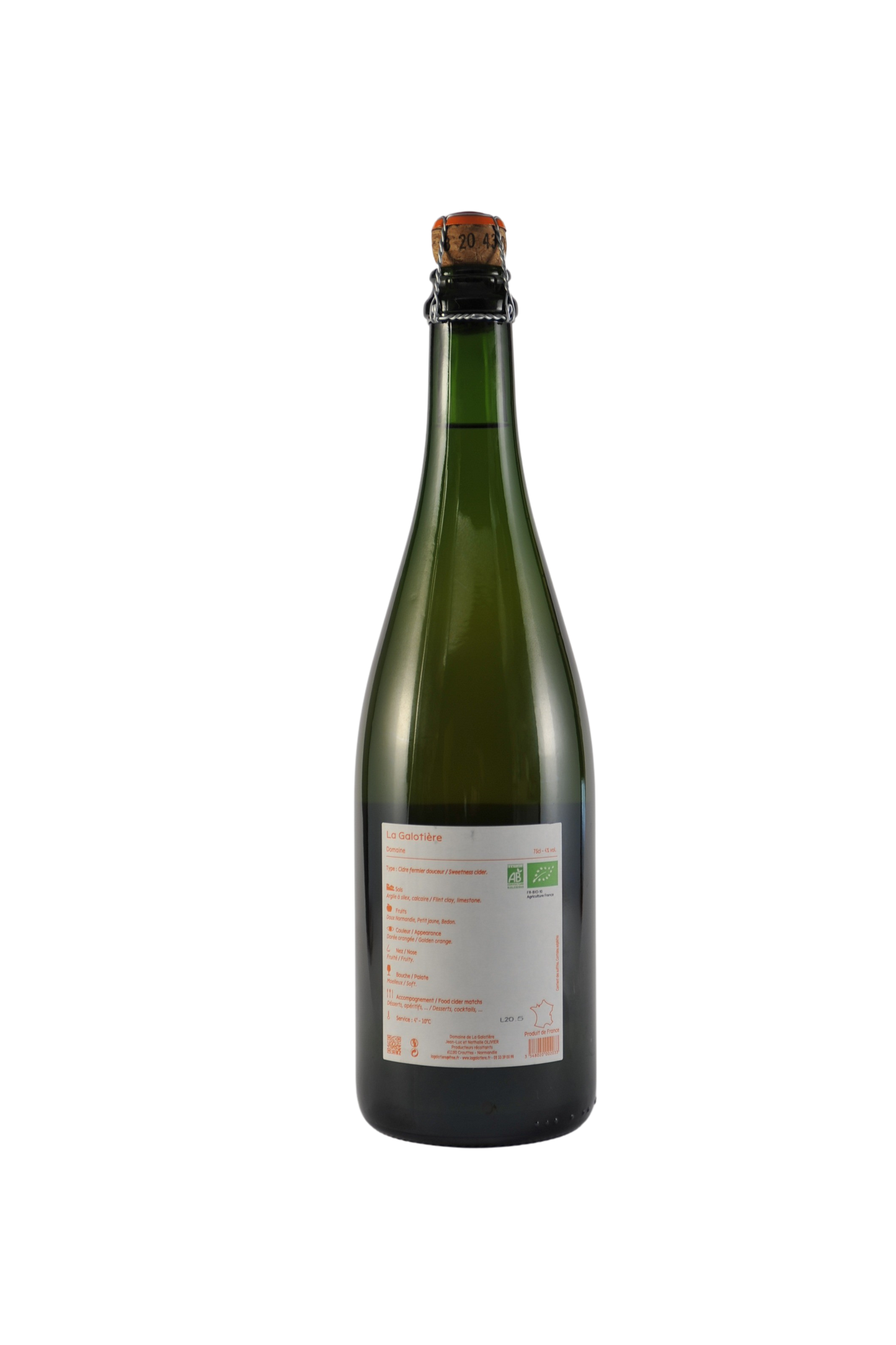 Cidre Doux Pays d'Auge BIO La Galotière Domaine la Galotiere