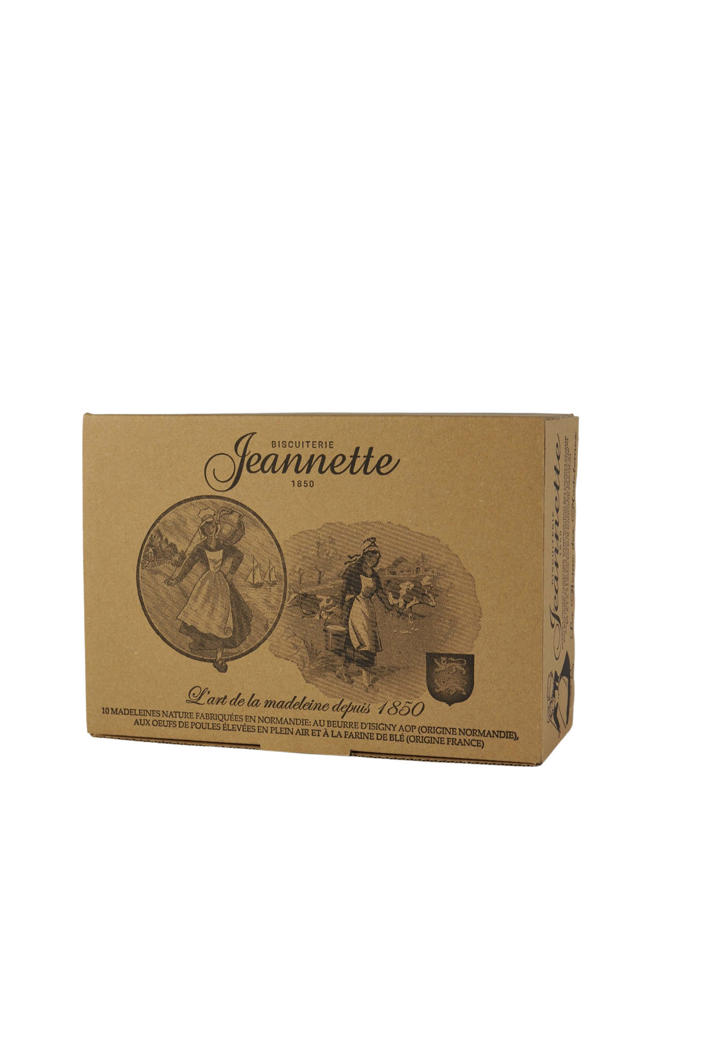10 Madeleines au beurre d'Isigny AOP - Calvados - Jeannette - 250g Biscuiterie Jeannette