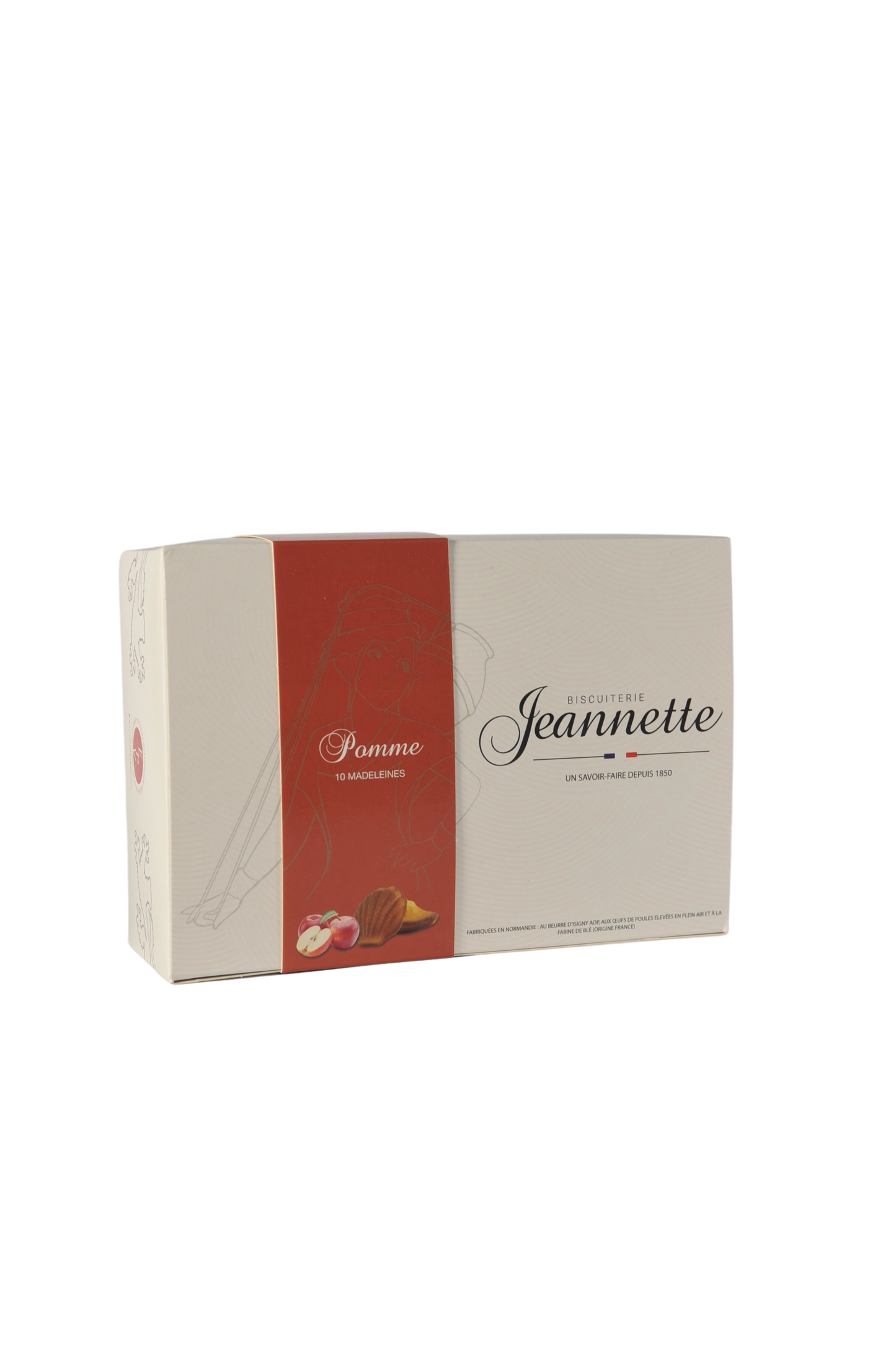 10 Madeleines au beurre d'Isigny AOP - Pomme - Jeannette - 250g Biscuiterie Jeannette