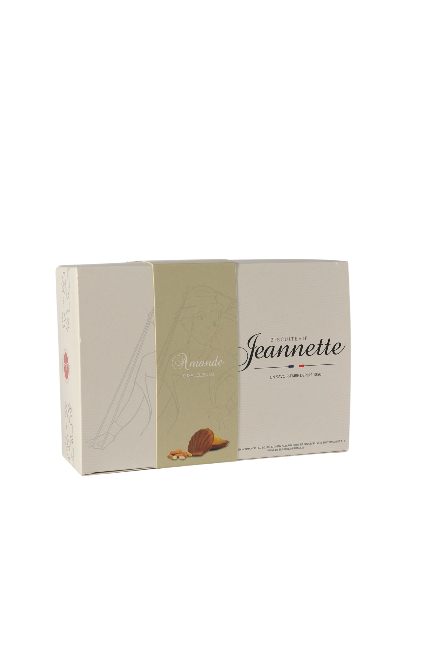 10 Madeleines au beurre d'Isigny AOP - Amande - Jeannette - 250g Biscuiterie Jeannette