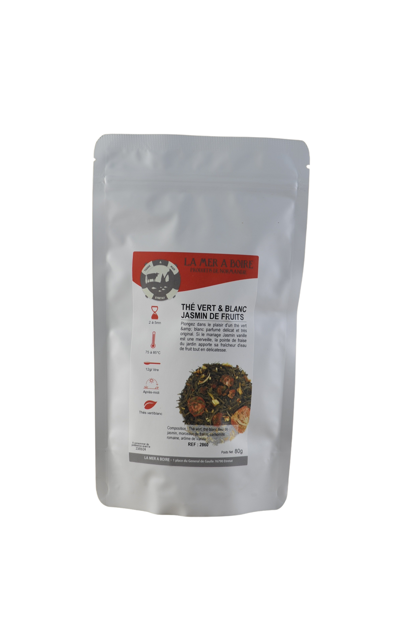 Thé Vert & Blanc jasmin de fruits 80g La mer à boire
