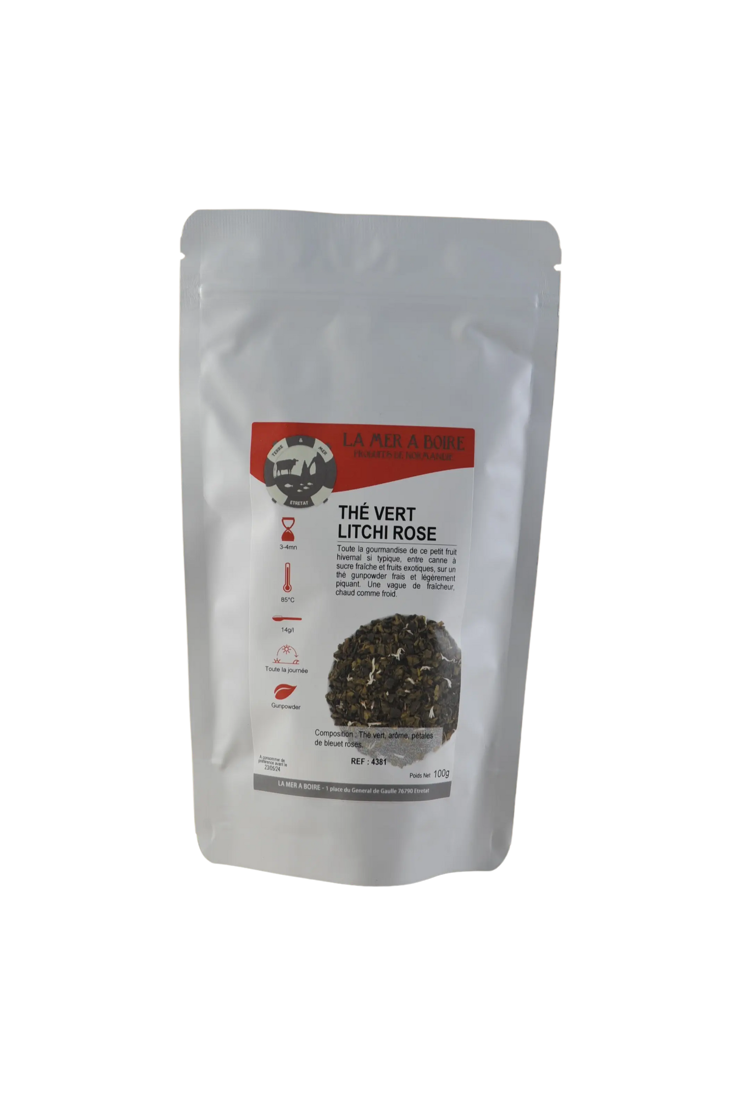 Thé vert Litchi Rose 100g La mer à boire