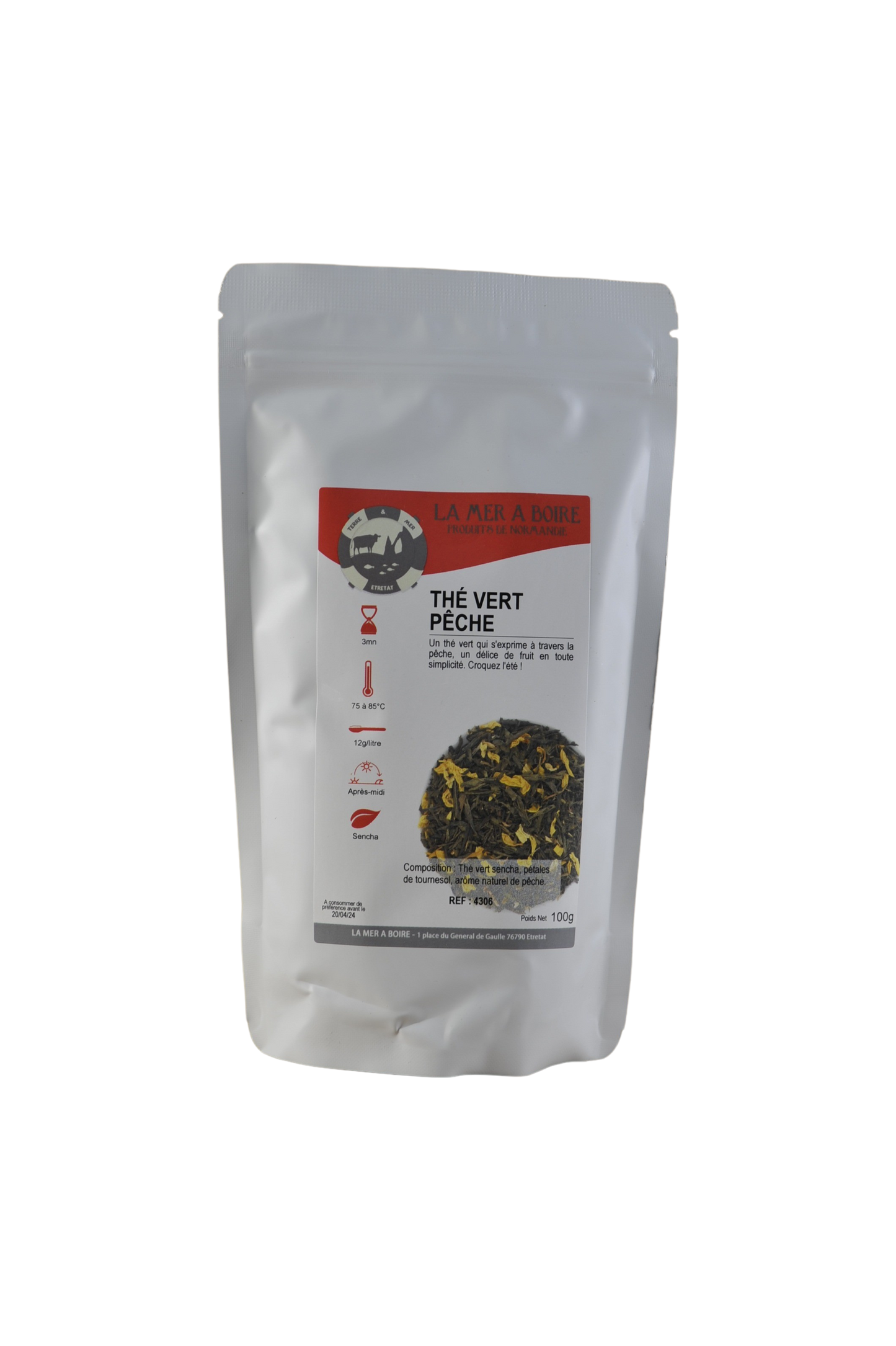 Thé vert Pêche 100g La mer à boire