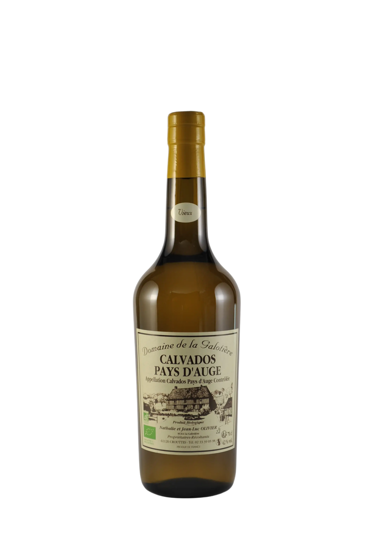 CALVADOS BIO AOC Pays d'Auge 3-4 ans VIEUX La Galotière 42% Domaine la Galotiere