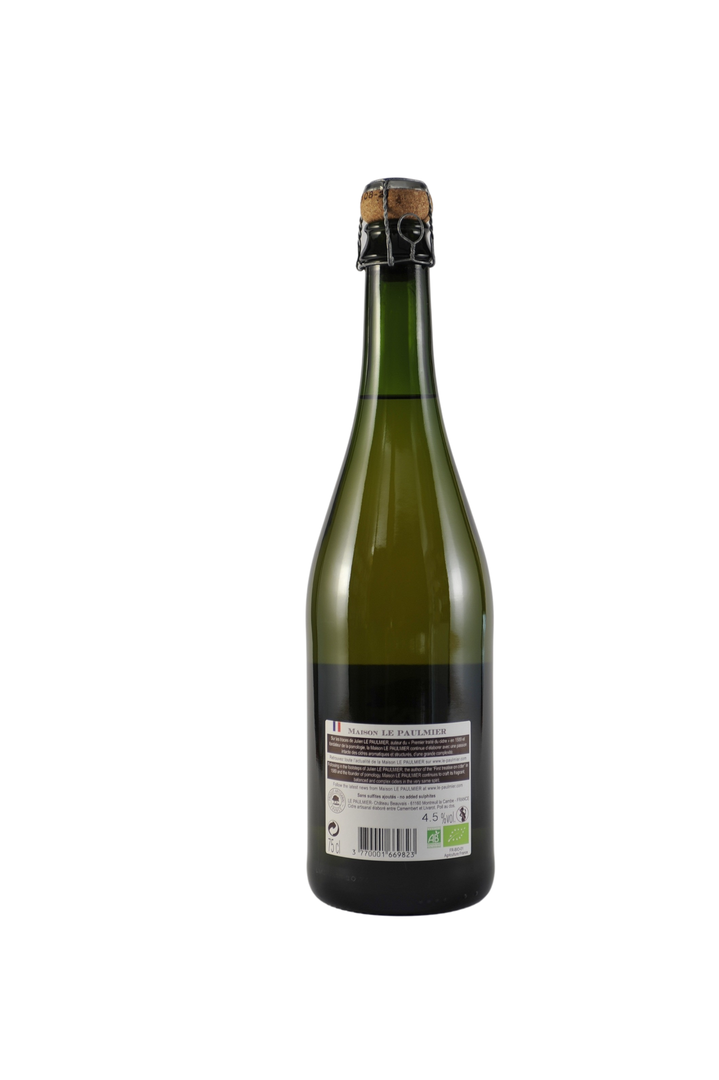 Cidre d'artisan Biologique - Le Paulmier - 75cl