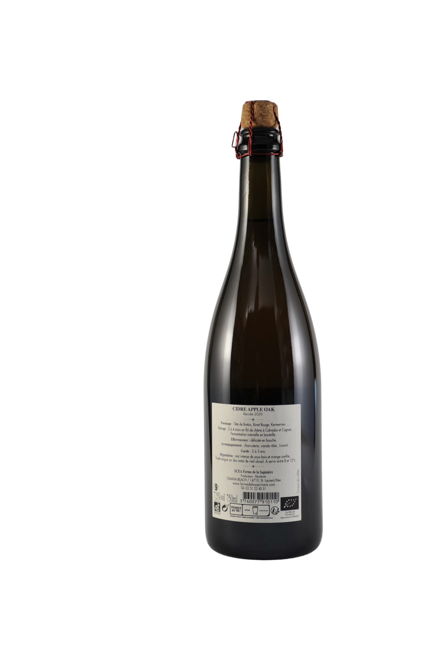 Apple OAK - Cidre Brut 2020 - Ferme de la Sapinière