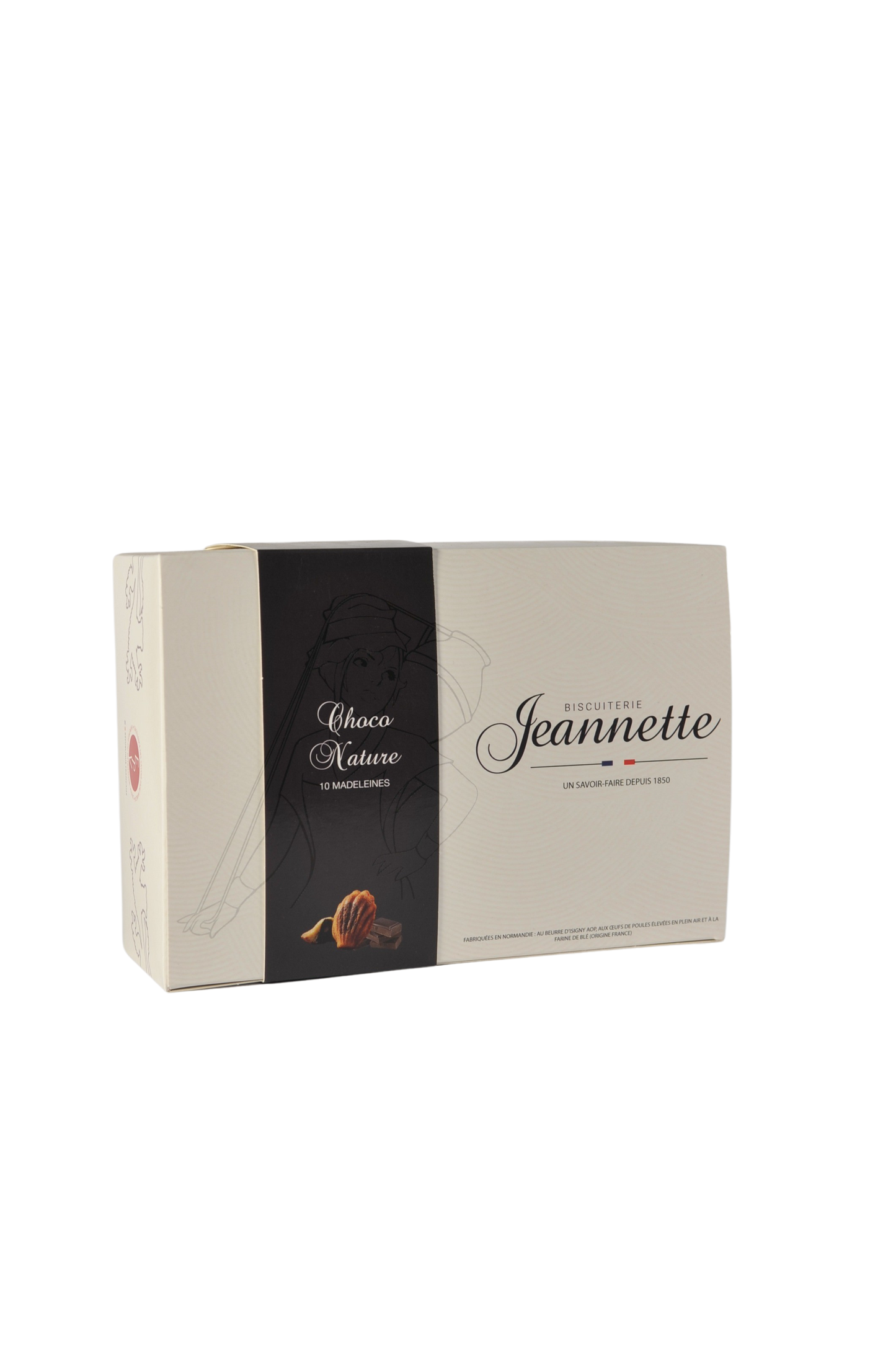 10 Madeleines au beurre d'Isigny AOP - Choco Nature - Jeannette - 250g