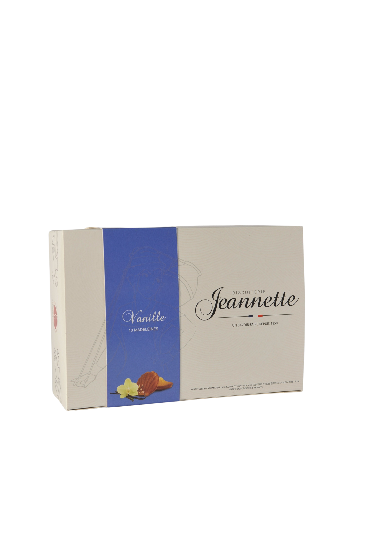 10 Madeleines au beurre d'Isigny AOP - Vanille - Jeannette - 250g